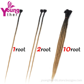 Handmade Crochet Dreadlocks Braid Locs Twist Afro Kinky Human Hair Dreadlocks Extensions For Woman Soft  Braids